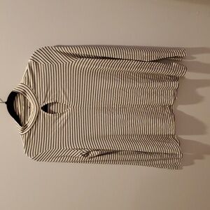 aeo soft & sexy rib white & black stripe top